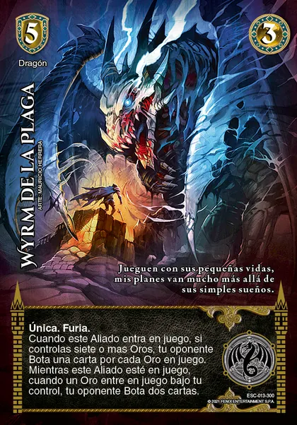 Wyrm de la Plaga, con sus partes marcadas